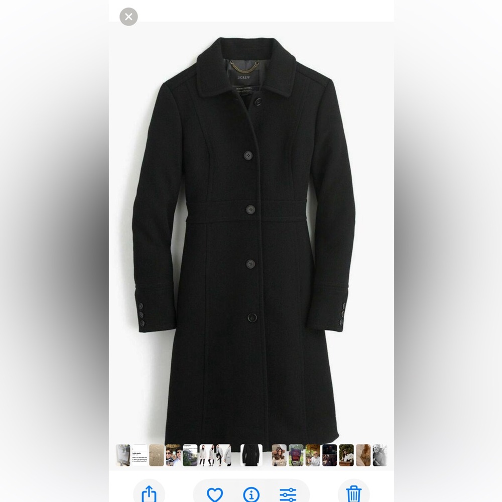 J Crew Elegant Black Women's Coat 💕 - Picture 2 of 8